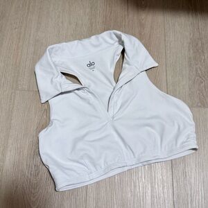 Alo Yoga Collar Sports Bra White